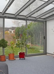 véranda toiture verre